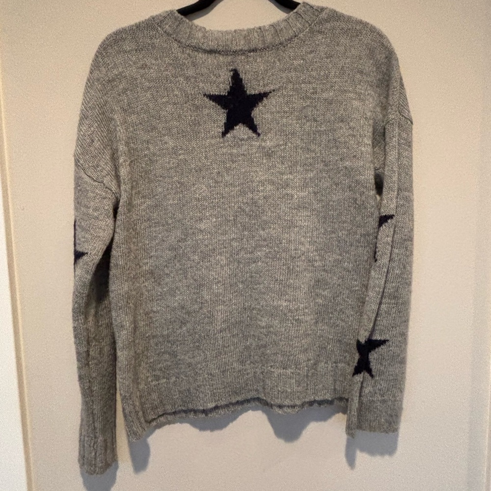 Velvet Heart Heather Gray Star Sweater 162 Sale - Picture 2 of 4
